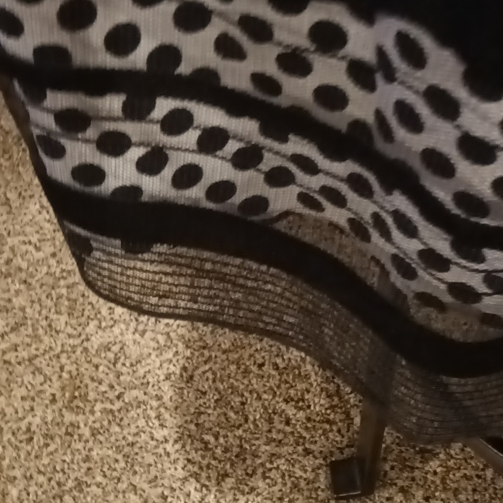 FINAL PRICE NWOT Jessica Simpson black/ white sheer polkadot dress w 20" zipper - Picture 16 of 16